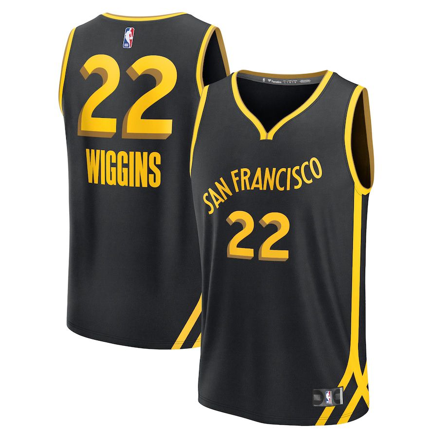 Men Golden State Warriors #22 Andrew Wiggins Fanatics Branded Black City Edition 2023-24 Fast Break NBA Jersey->indiana pacers->NBA Jersey